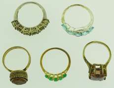Sterling Silver Mixed Gemstone Ring Lot