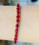 16.0+ Carat Ruby Tennis Bracelet in 14kt Gold