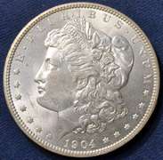 1904-O Morgan Silver Dollar, Circulated.