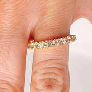 Beautiful Sterling Silver & 18kt Gold Plated Gemstone Band Ring