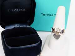 Tiffany & Co. Sterling Padlock Heart Ring with Box, 8