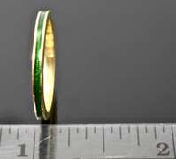 Hidalgo 18K 2mm. Band with Green Enamel