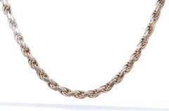 Vintage Sterling Silver Rope Chain Necklace