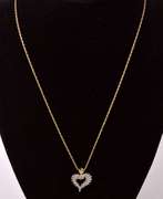 Gorgeous Diamond Set Heart Pendant Necklace in 14K Yellow Gold