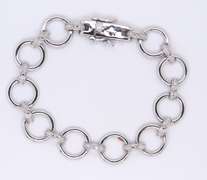 Sterling Silver Signed Cubic Zirconia Bracelet