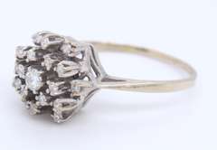 Ideal White Gold Diamond Cluster Ring