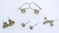 Sterling Silver Crystal Earrings Lot