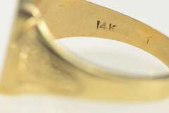 14K Yellow Gold Vintage NOS 1950's Monogrammable Squared Ring