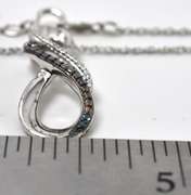 Sterling Silver Necklace With Blue Diamond Accents