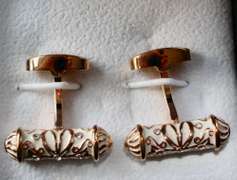 Handsome Pair Jeweled Style Cufflinks By Carelli