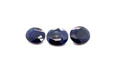 Trio of Blue Sapphire Gemstones +24ctw.