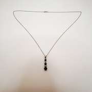 14kt Gold, Blue Sapphire, & Diamond Pendant Necklace