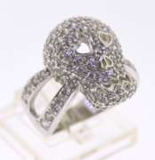 Sterling Silver CZ Skull Ring