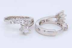 Sterling Silver Cubic Zirconia Ring and Earrings