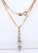 Vintage Sterling Silver Cubic Zirconia Pendant on Chain