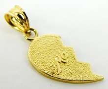 14K Little Sister Mizpah Heart Pendant