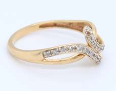 Gorgeous Yellow Gold Diamond Bypass Ring