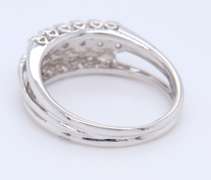 Sparkling White Gold Multi Row Diamond Band