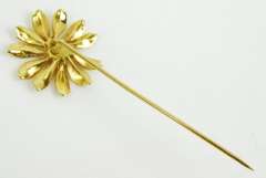 Vintage 14K Ruby Daisy Stick Pin