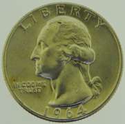 1964 Washington Silver Quarter lot of Two 25C US Coin