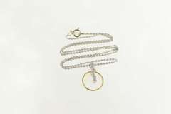 14K White Gold 0.50 Ctw Diamond Cluster Circle Drop Ring Necklace