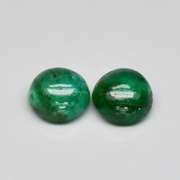 Gorgeous .65ct Zambian Emerald cabochon pair