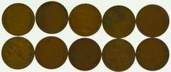 1920's Lincoln Cent Copper Penny US Coin lot of 10