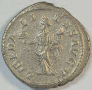 Original near Mint Roman Silver Denarius of Geta, 198-209 AD