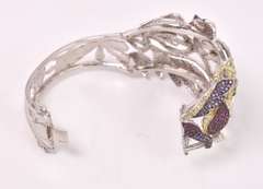 Incredible Highly intricate 6.00CTW Diamond, 3.00CTW Tanzanite, 1.5CTW Tourmaline & 1.5CTW Gamet  Bracelet in Sterling Silver