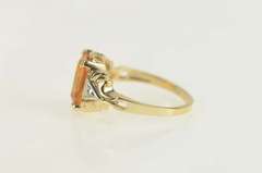 10K Yellow Gold Emerald Cut Synthetic Citrine Diamond Ring