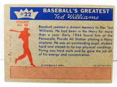 Ted Williams Early Fleer Baseball Card
