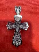 RELIGIOUS 14K WHITE GOLD CROSS WITH 2.00 CARATS DIAMOND IN TOTAL