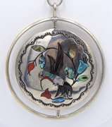 Vintage E Zuni Jake Sterling Silver Necklace