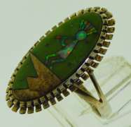 Sterling Silver Inlay Novelty Little Girl Playing Music Ring