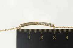 14K Yellow Gold 0.15 Ctw Diamond Curved Bar Statement Necklace