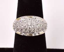 Dazzling CZ Dome Style Ring in 14K White Gold