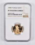PF70 UCAM 1990-P $10 American Gold Eagle 1/4 Oz. .999 Fine Gold NGC