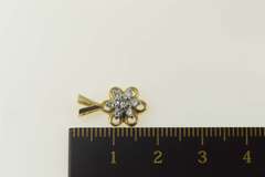 14K Yellow Gold Flower Diamond Flower Cluster Pendant