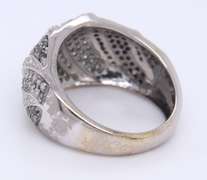 Gorgeous White Gold Black, Grey and White Multi Row Diamond Band