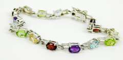 Sterling Multi-Colored Gemstone Bracelet