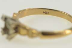 14K Yellow Gold Vintage NOS 1950's 3.65mm Engagement Setting Ring