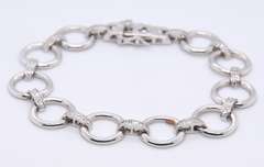 Sterling Silver Signed Cubic Zirconia Bracelet