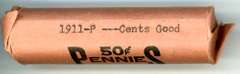 Roll of 1911 Lincoln Wheat Cents