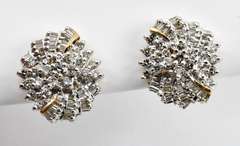 Flashy Diamond Cluster Earrings
