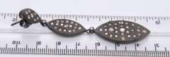 Gorgeous Oxidized Sterling Silver Earrings with Diamonds