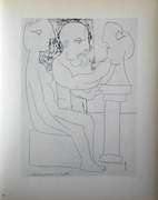 PABLO PICASSO, SCULPTOR WORKING FROM A MODEL