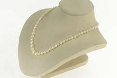 14K White Gold Graduated Classic Pearl Strand Statement Necklace