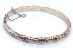 Vintage Sterling Silver Signed Bangle Bracelet