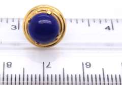 Fantastic Yellow Gold Lapis Stud Earrings