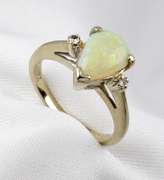 Colorful Pear Shaped Opal Ring
